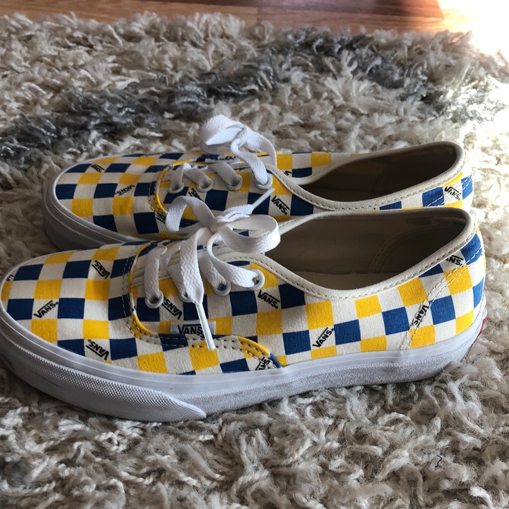 Vans Authentics yellow and blue checkered